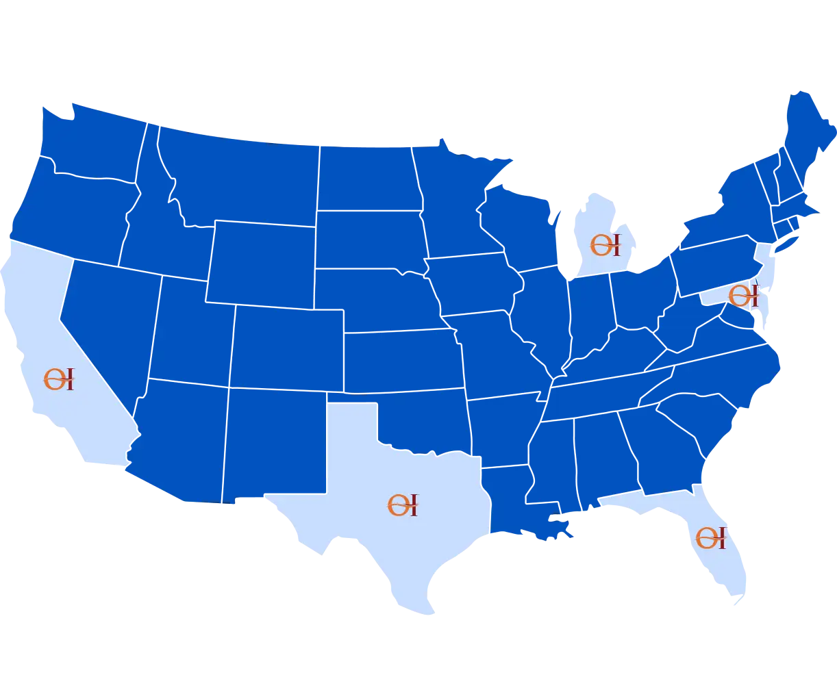 Map of states with Optimotion trained surgeons